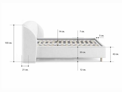 Кровать Сонум Valencia Кашемир Горчичный (с подъемным механизмом) 80х190