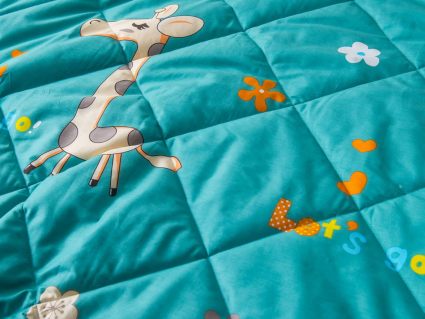 Комплект постельного белья Софи де Марко Giraffe (синий) с одеялом 1,5-спальный