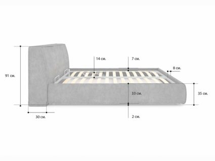 Кровать Сонум Altea Кашемир Горчичный (с подъемным механизмом) 90х200