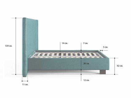 Кровать Сонум Barbara Рогожка Мокко (с подъемным механизмом) 140х190